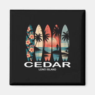 Íman Praia de Cedar Long Island Surfboard Surfing Retro