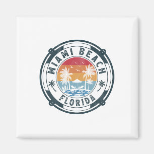 Íman Praia de Miami Flórida Férias de Verão Vintage Pôr