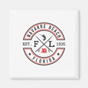 Íman Praia de Navarre Flórida Fl Retro Surfista Frente 