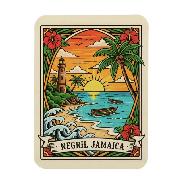 Íman Praia de Negril Jamaica (Vertical)
