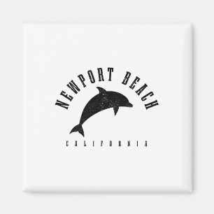 Íman Praia de Newport Califórnia Ca Golfinho Vintage Fé