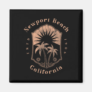 Íman Praia de Newport Califórnia Retro Surfista Praia V