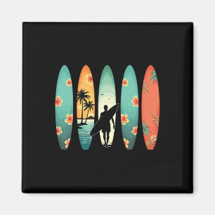 Íman Praia de Surfista Surfando Surfista Havaiano Engra