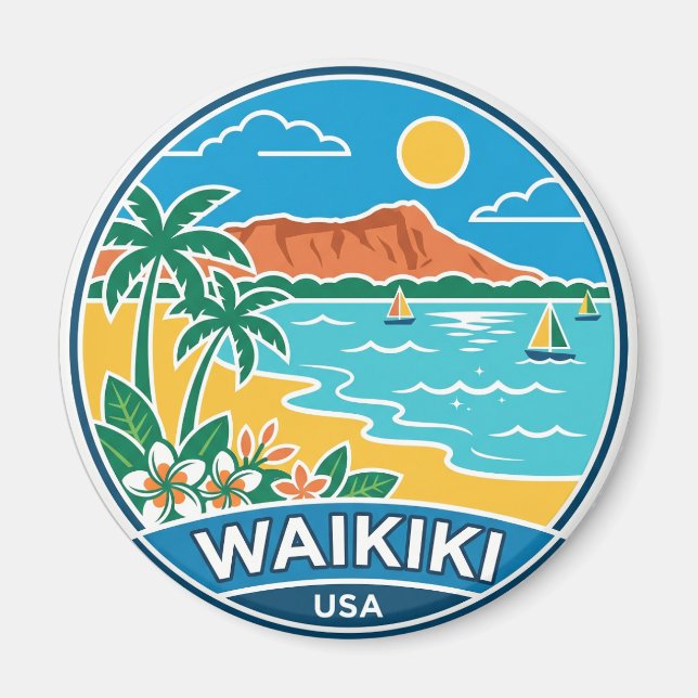 Íman Praia de Waikiki Havaí (Frente)
