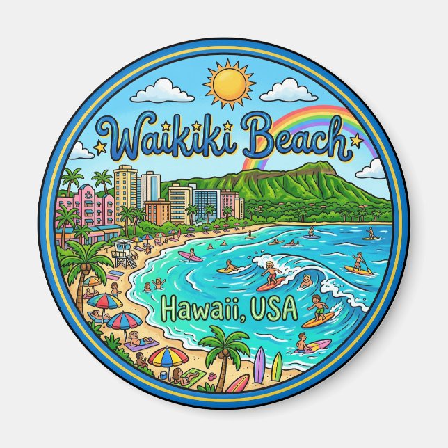 Íman Praia de Waikiki Havaí (Frente)