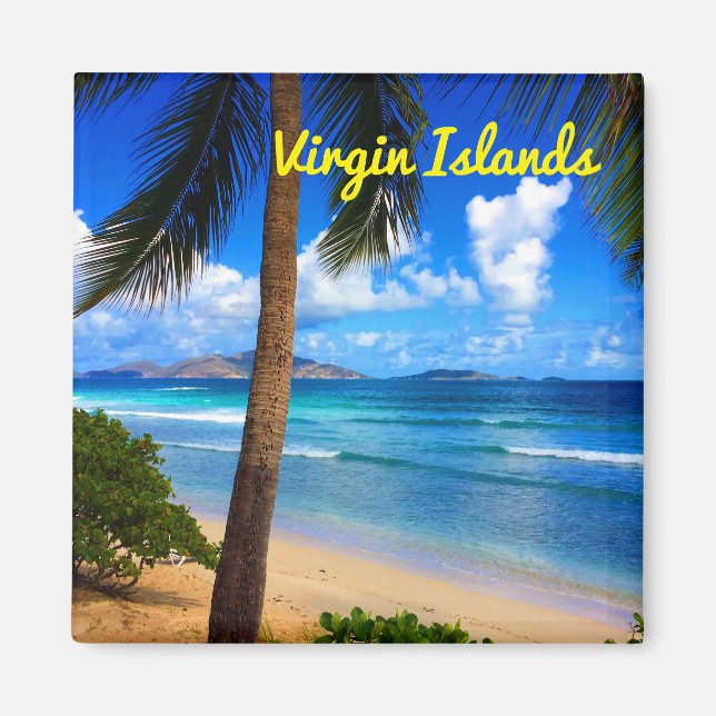 Íman Praia do Caribe tropical das Ilhas Virgens Britâni (Frente)