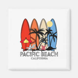 Íman Praia do Pacífico Califórnia Retro Prancha de Surf