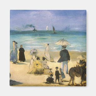 Íman Praia em Boulogne por Manet, impressionismo do