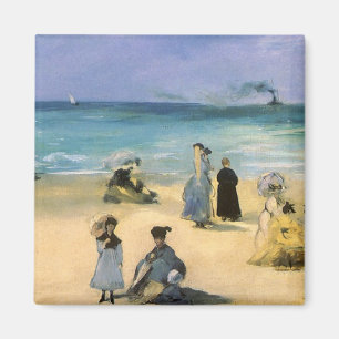 Íman Praia em Boulogne por Manet, impressionismo do