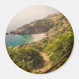 Íman praia isolada em Lo Zingaro, Sicília