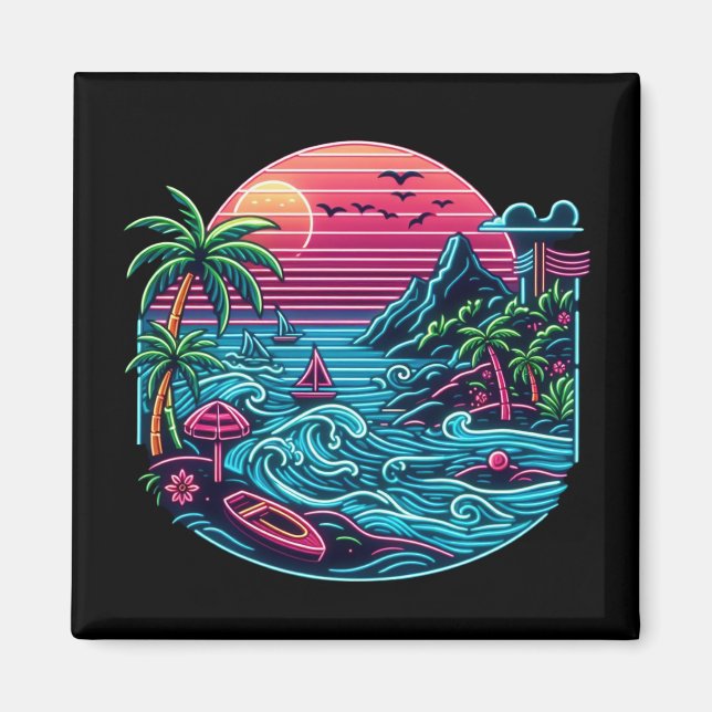Íman Praia neon tropical/havaiana (Frente)