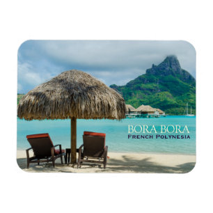 Íman Praia no ímã retangular do texto de Bora Bora