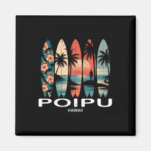 Íman Praia Poipu Havaí Surfboard Surfismo Retro