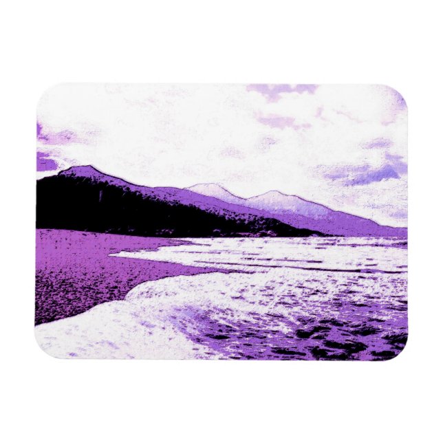Íman Praia selvagem em violeta e roxo (Horizontal)