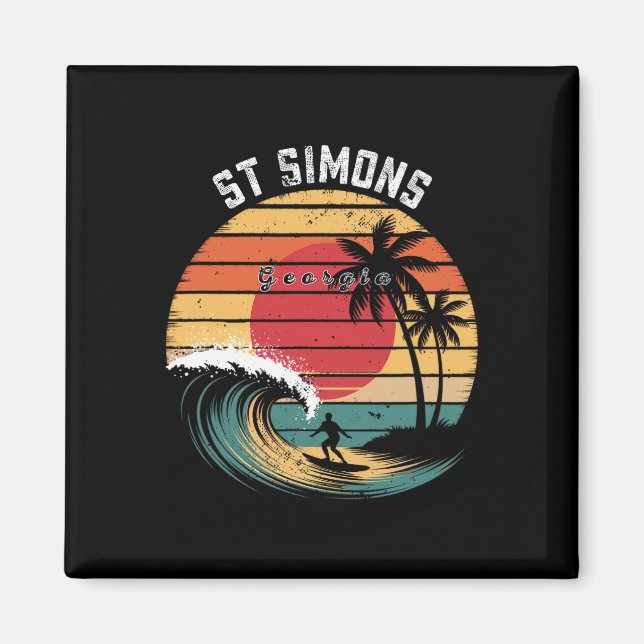 Íman Praia St Simons Geórgia Praia Surfe  (Frente)