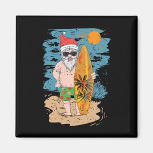 Íman Praia Surfe Papai Noel Divertido Verão Havaí Natal