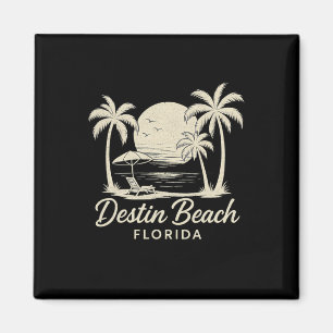 Íman Praia Vintage Destin Flórida Retro Pôr do Sol na P