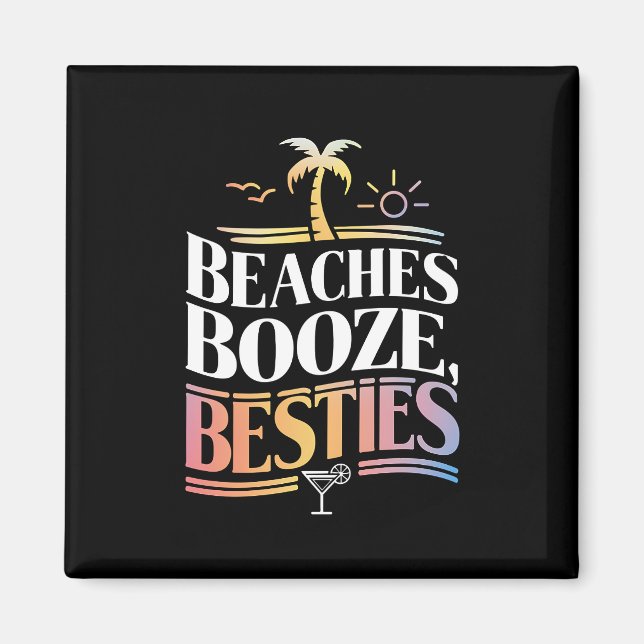 Íman Praias Bebidas & Amigas Árvore de Coco Verão  (Frente)