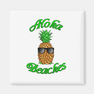 Íman Praias havaianas engraçadas do abacaxi Aloha