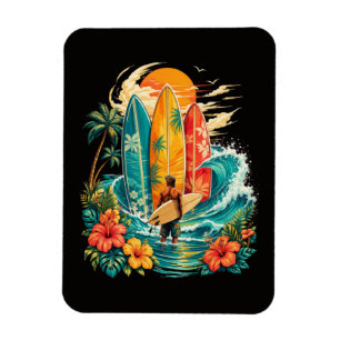 Íman Prancha de Surf da Onda da Praia Havaiana Vintage