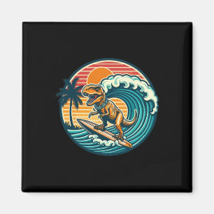 Íman Prancha de Surf de Dinossauro Engraçado Praia Verã