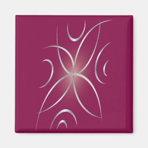 Íman Prata com magenta