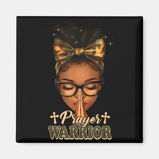 Íman Prayer Warrior Christians Camo African American Af (Frente)