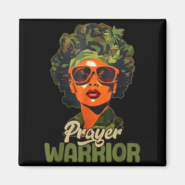 Íman Praying Black Woman Afro Christian Sayings Prayer  (Frente)