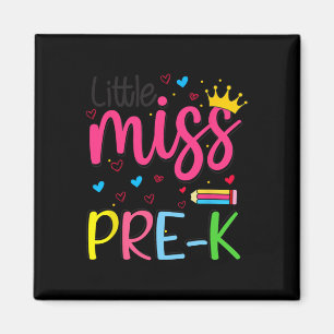 Íman Pré-k Little Miss de Volta às Aulas Meninas Pré-k