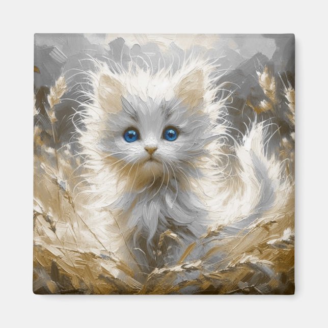 Íman Precioso White Kitten (Frente)