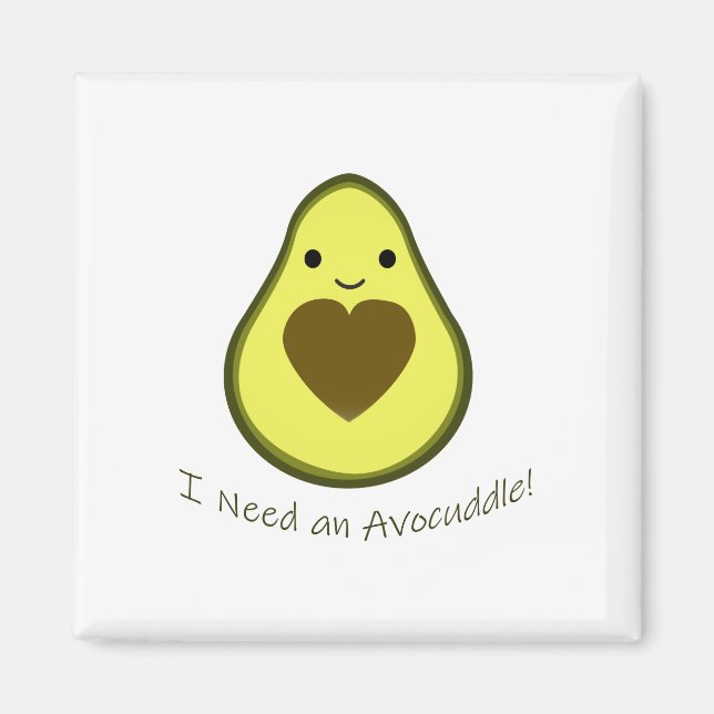 Íman Preciso de um Avocuddle Cute Kawaii Avocado (Frente)