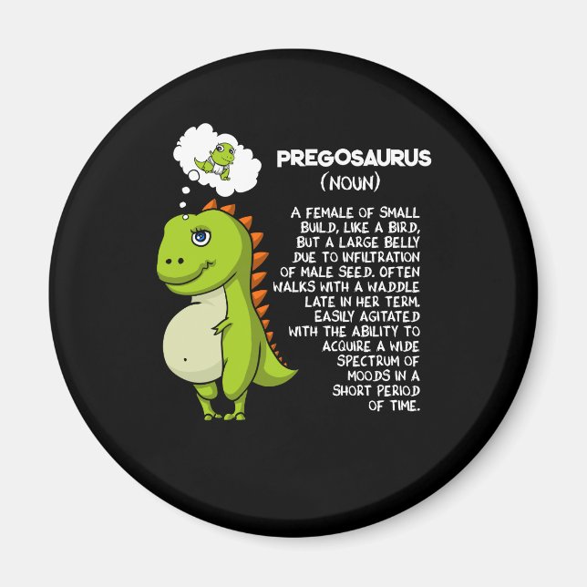Íman Pregosaurus T-Rex Dinossauro Mãe Gravidez Mãe (Frente)