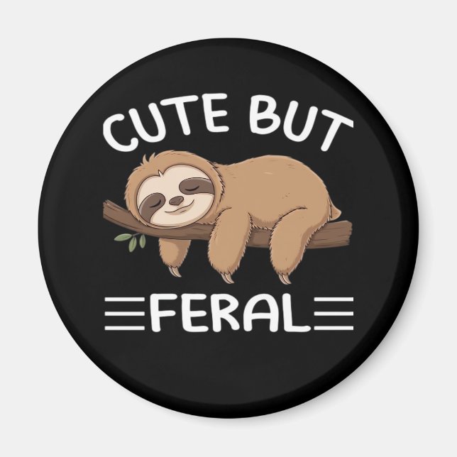 Íman preguiça engraçada fofa mas selvagem para amantes  (Frente)