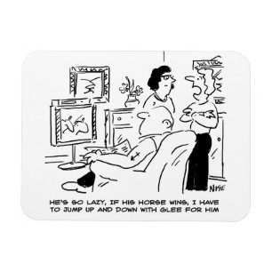 Íman Preguiçoso assiste corridas de cavalos na televisã