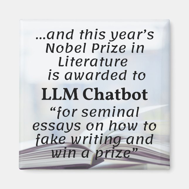 Íman Prêmio Nobel de Literatura do LLM Chatbot (Frente)
