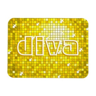 Íman premium "diva" amarelo Azulejos