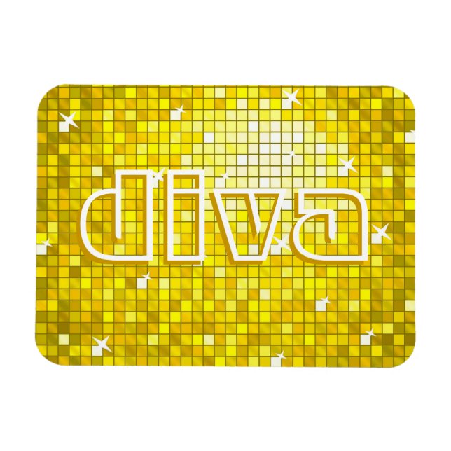 Íman premium "diva" amarelo Azulejos (Horizontal)