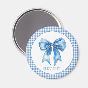Íman Preppy Blue e White Gingham e Arco