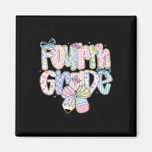 Íman Preppy Floral de Volta às Aulas 4ª Série Coquette