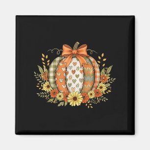 Íman Preppy Floral Outono Abóbora Renda Coquette Laço H