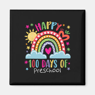 Íman Preschool Teacher Girls Kids Rainbow 100 Days Of S