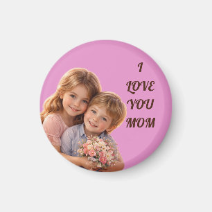 ÍMAN PRESENETE DE AMOR ROSA PARA MÃE, DIA DAS MÃES, ANI