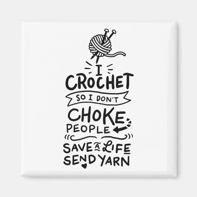 Íman Presente Crocheter Crocheting (Frente)
