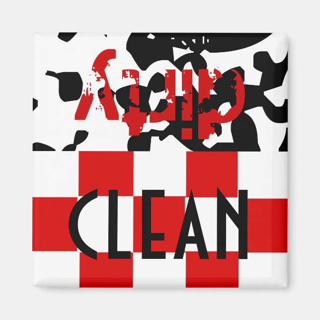 Íman Presente da máquina de lavar louça limpa e suja da (Frente)