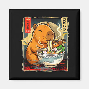 Íman Presente de anime de capivara Kawaii comendo macar
