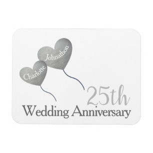 Íman Presente de aniversário de casamento de 25 de pra
