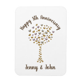 Íman presente de aniversário de casamento de 5 wood