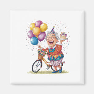 Íman Presente de Aniversário Divertido para Avó Andando