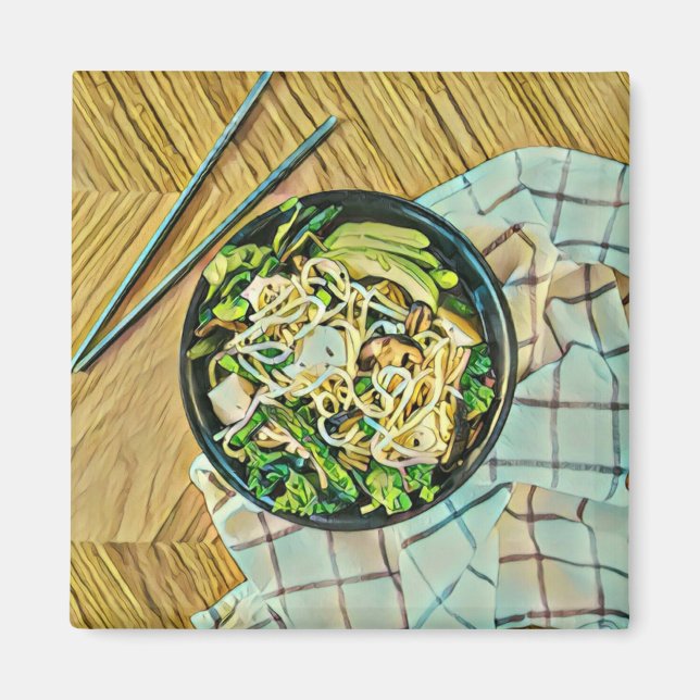Íman presente de aniversário do Ramen (Frente)
