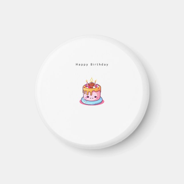 Íman Presente de aniversário, feliz aniversário, presen (Frente)